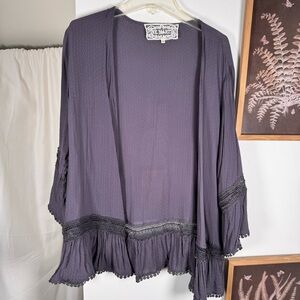 Pink Martini Blue Coverup with Lace Trim(M)